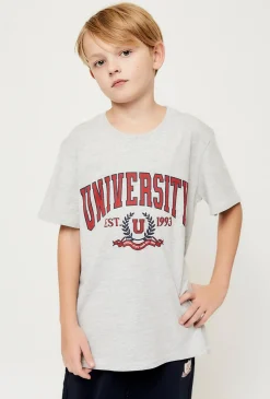 Szary T-shirt chłopięcy - University