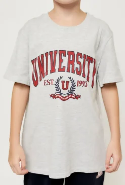 Szary T-shirt chłopięcy - University