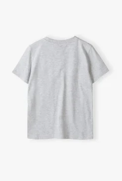Szary t-shirt z bawełny - Basic - Lincoln&Sharks