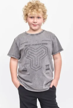 Szary t-shirt z nadrukiem dla chłopca - 5.10.15.