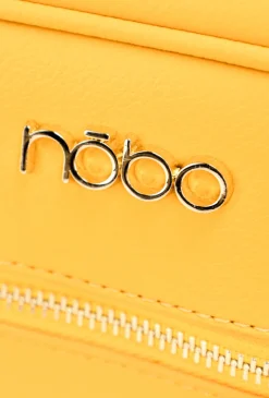 Żółta torebka crossbody z kolorowym paskiem