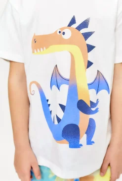 T-shirt chłopięcy biały ze smokiem - 5.10.15.