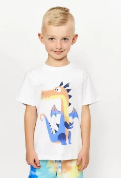 T-shirt chłopięcy biały ze smokiem - 5.10.15.