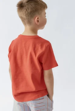 T-shirt chłopięcy czerwony z zabawnym nadrukiem