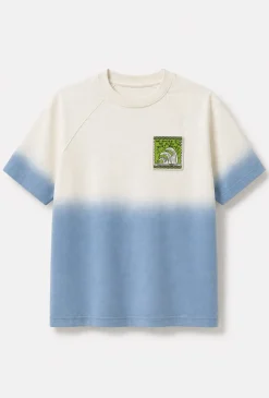 T-shirt chłopięcy dip-dye – z naszywką „Just Waves”