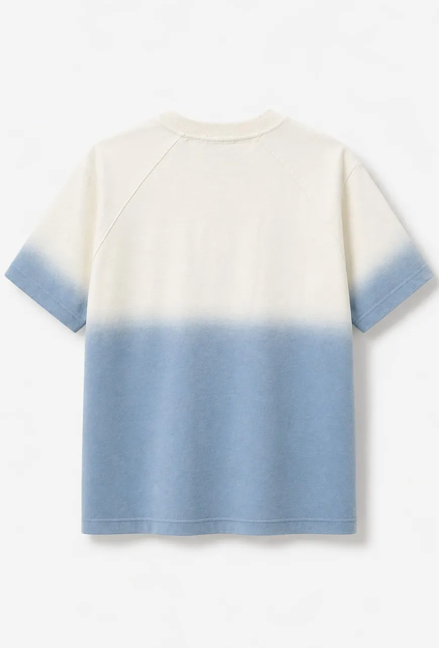 T-shirt chłopięcy dip-dye – z naszywką „Just Waves”