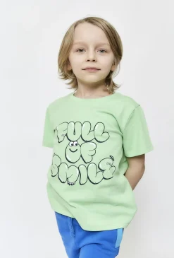 T-shirt chłopięcy Full of smile - zielony