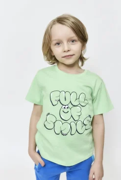 T-shirt chłopięcy Full of smile - zielony