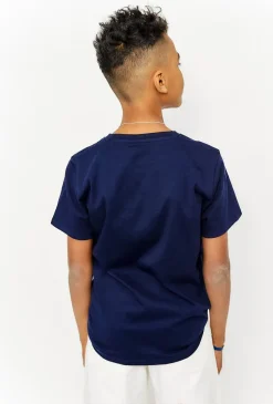 T-shirt chłopięcy granatowy z nadrukiem