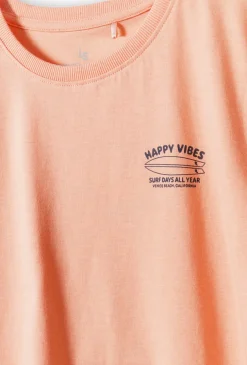 T-shirt chłopięcy „Happy Vibes” z nadrukiem surfingowym