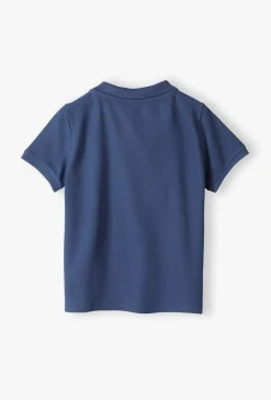 T-shirt chłopięcy - niebieski z kołnierzykiem - 5.10.15.