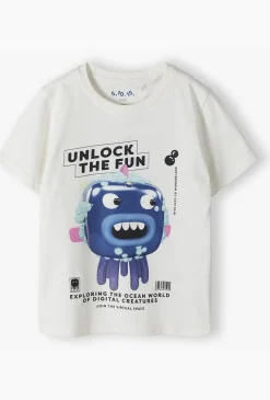 T-shirt chłopięcy „Unlock the Fun” z ośmiornicą
