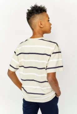 T-shirt chłopięcy w beżowy w paski