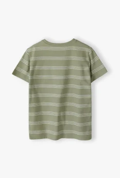T-shirt chłopięcy w paski z kieszonką