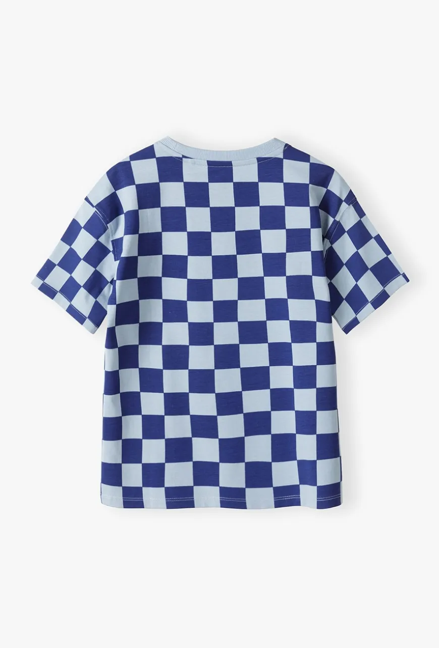T-shirt chłopięcy w szachownice