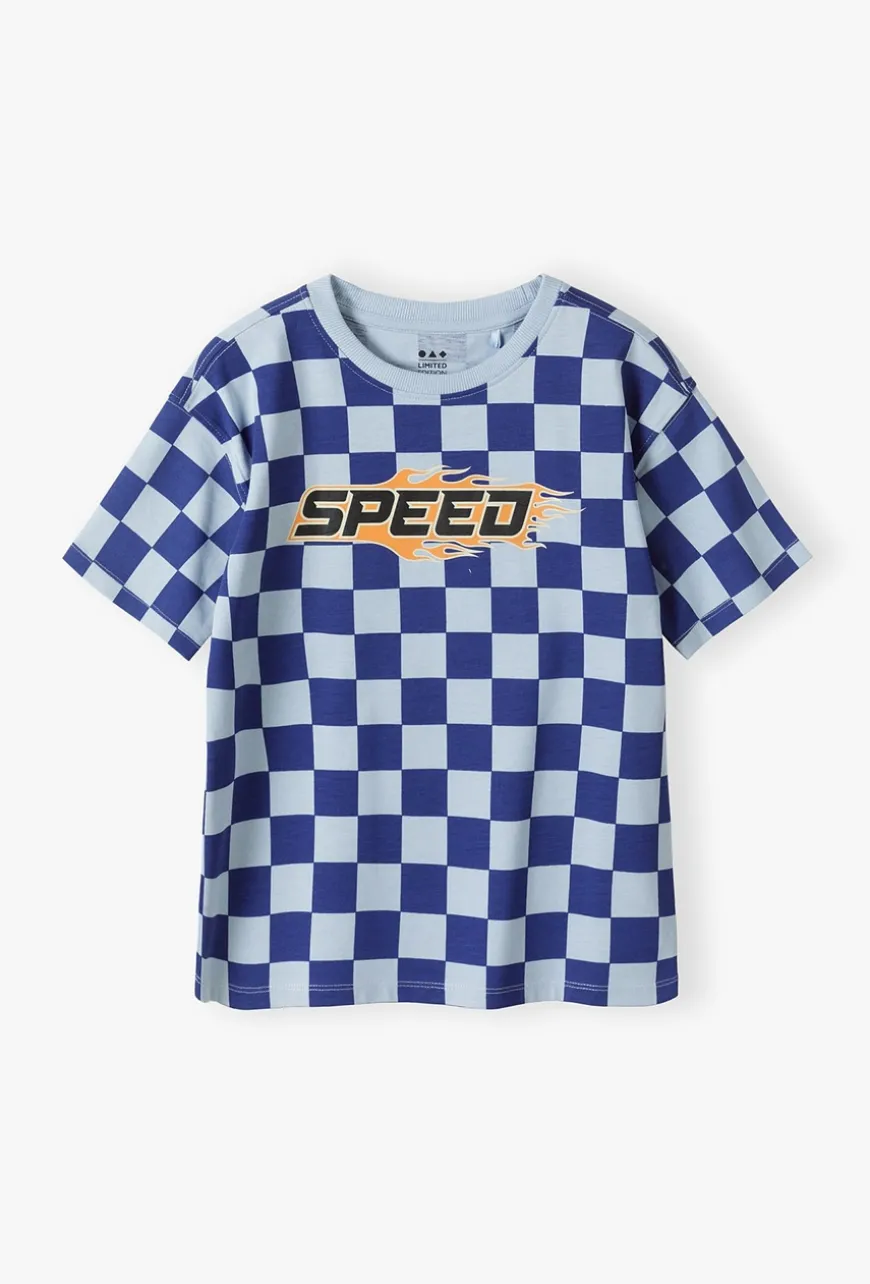 T-shirt chłopięcy w szachownice