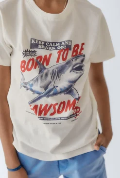 T-shirt chłopięcy z dynamicznym nadrukiem