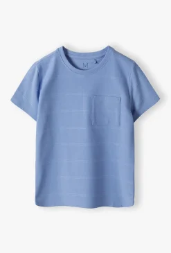 T-shirt chłopięcy z kieszonką – koszulka w prążki