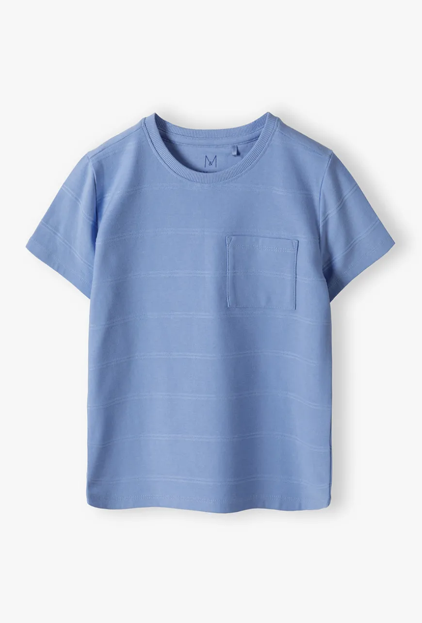 T-shirt chłopięcy z kieszonką – koszulka w prążki