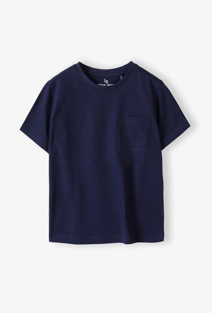T-shirt chłopięcy z kieszonką – koszulka basic z krótkim rękawem