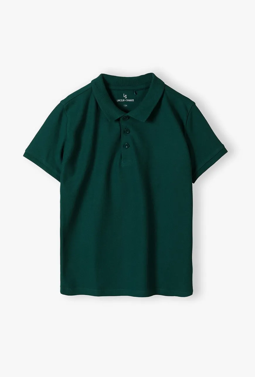 T-shirt chłopięcy z kołnierzykiem polo - Lincoln&Sharks