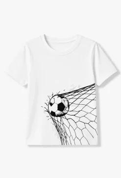 T-shirt chłopięcy z motywem piłkarskim