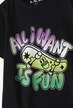 T-shirt chłopięcy z nadrukiem „All I Want Is Fun”