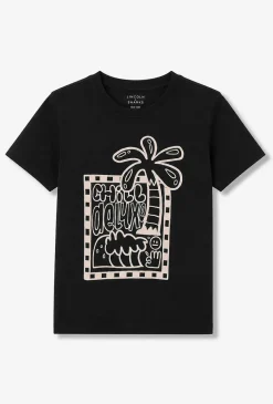 T-shirt chłopięcy z nadrukiem palmy