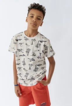 T-shirt chłopięcy z nadrukiem palm