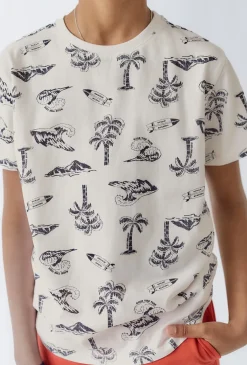 T-shirt chłopięcy z nadrukiem palm
