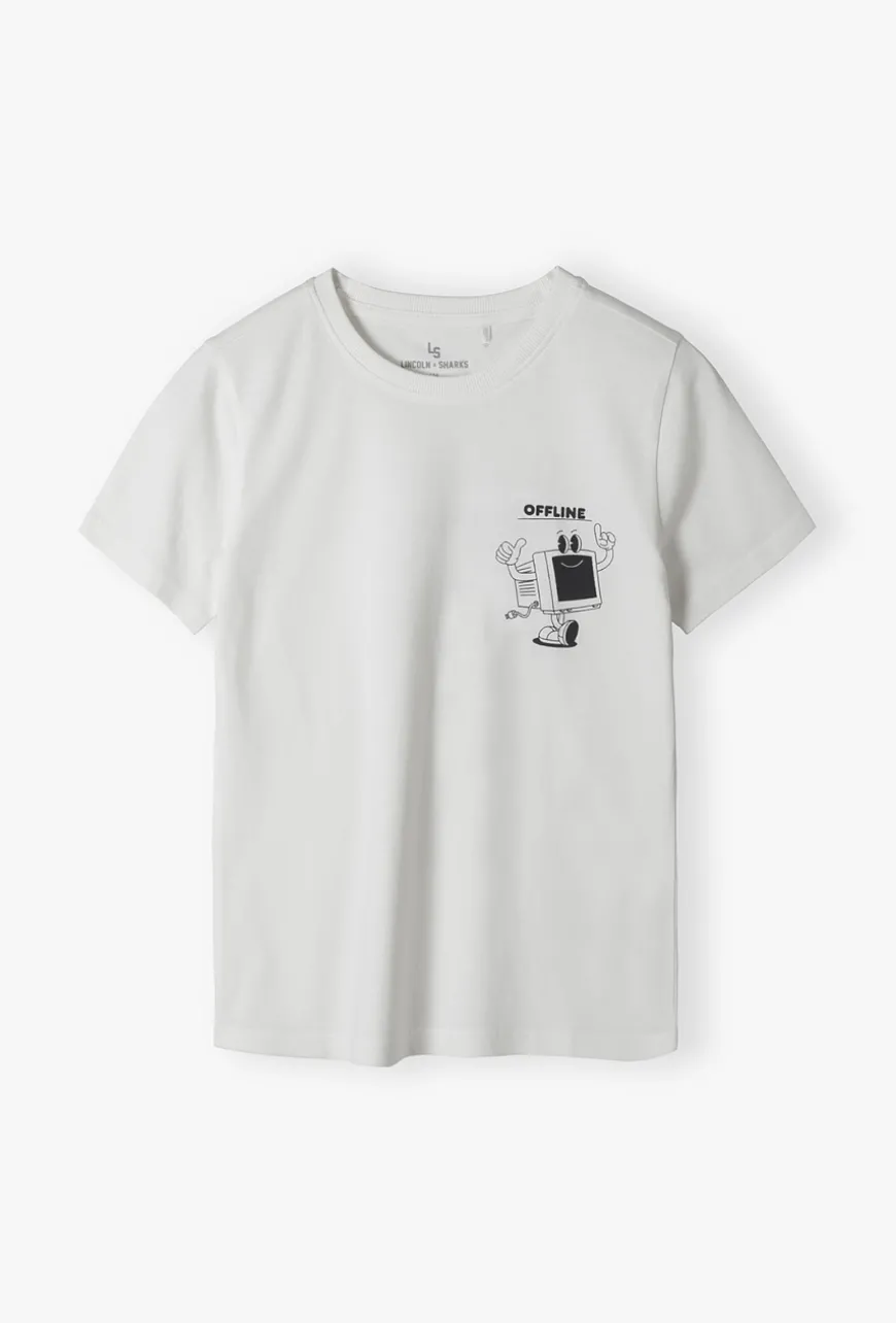T-shirt chłopięcy z nadrukiem retro – OFFLINE