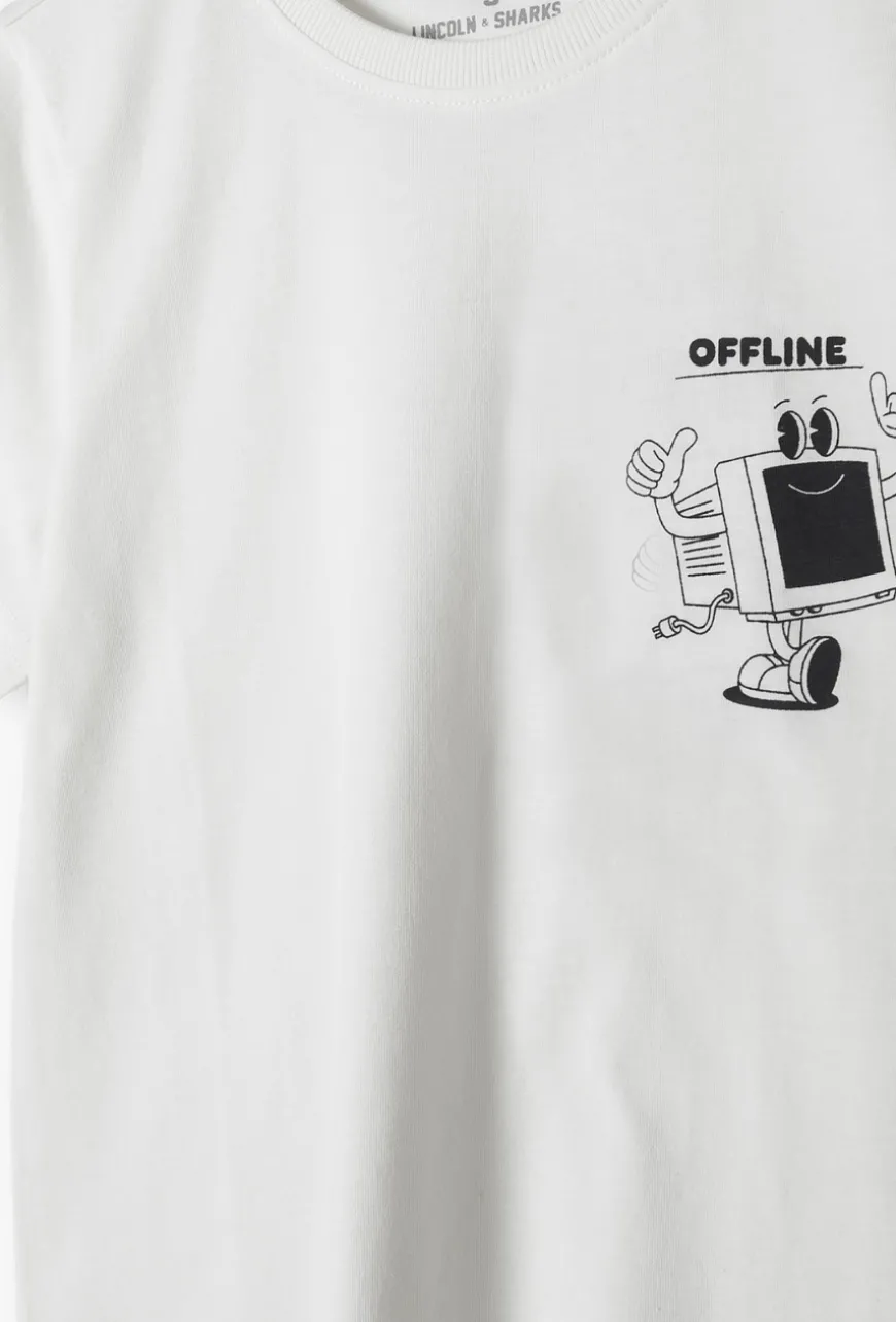 T-shirt chłopięcy z nadrukiem retro – OFFLINE