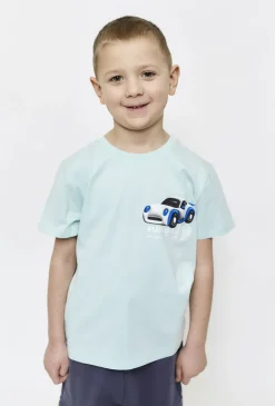 T-shirt chłopięcy z nadrukiem samochodu