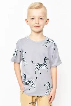 T-shirt chłopięcy z nadrukiem zebr