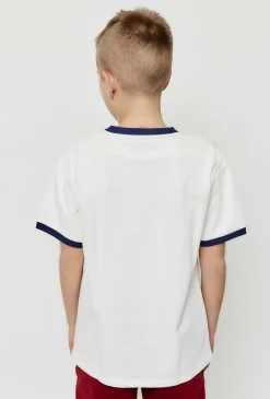 T-shirt dla chłopca - biały z naszywką - Limited Edition
