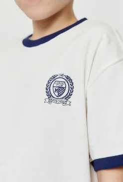 T-shirt dla chłopca - biały z naszywką - Limited Edition