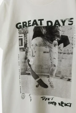 T-shirt dla chłopca - Great Day - ecru - Lincoln&Sharks