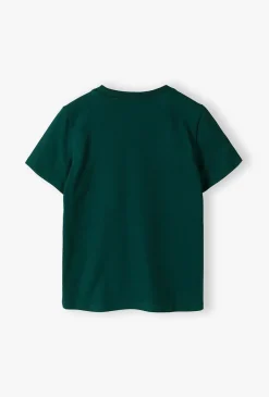 T-shirt dla chłopca - zielony z koparką - 5.10.15.