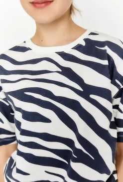 T-shirt dla dziewczynki w paski zebry