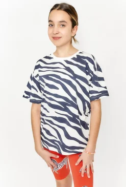 T-shirt dla dziewczynki w paski zebry