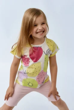T-shirt dla dziewczynki z nadrukiem owoców