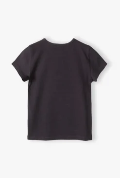 T-shirt dla dziewczynki z nadrukiem i cekinami