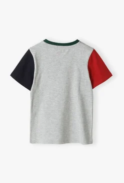 T-shirt dzianinowy z napisem - Siemka - 5.10.15.