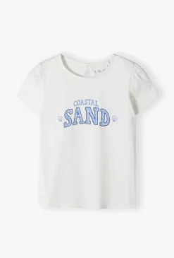 T-shirt dziewczęcy „Coastal Sand” – z bufiastymi rękawami