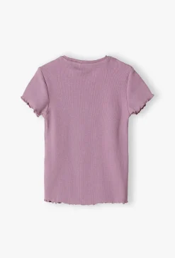 T-shirt dziewczęcy - fioletowy w prążki - 5.10.15.