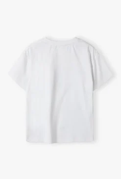T-shirt dziewczęcy z błyszczącymi dżetami