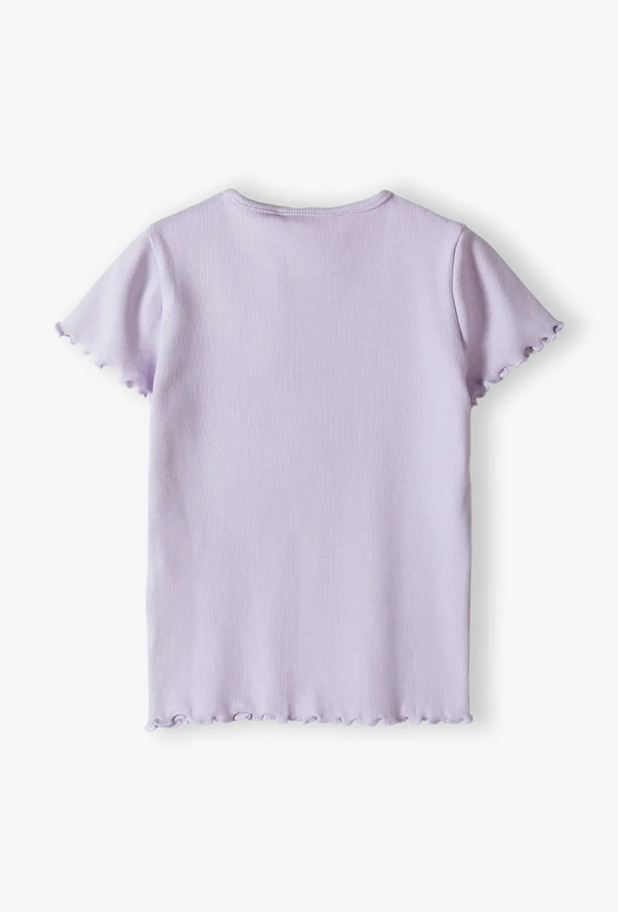 T-shirt dziewczęcy z falbankami