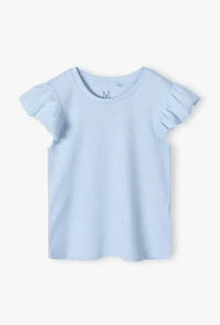 T-shirt dziewczęcy z motylkowymi rękawkami