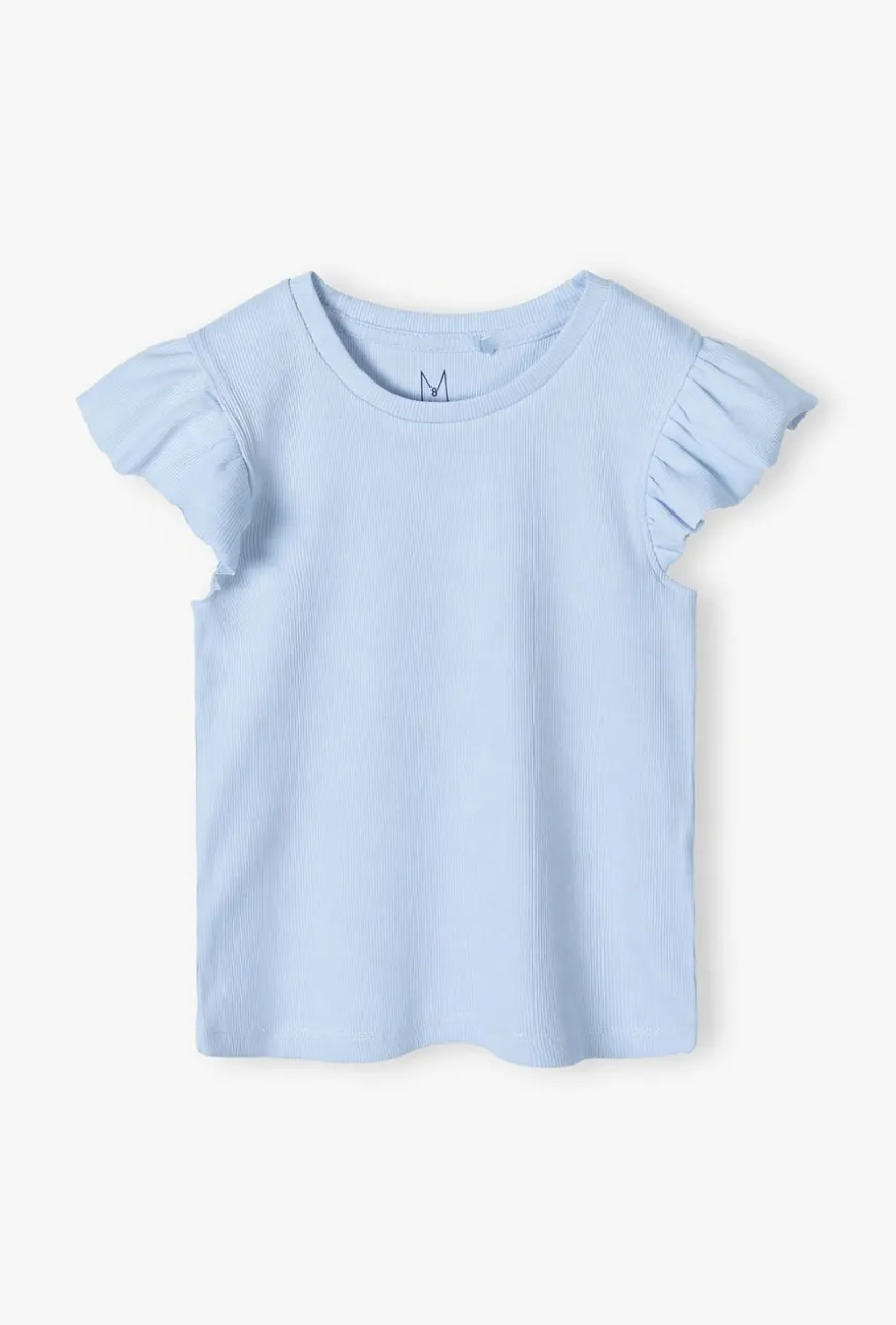 T-shirt dziewczęcy z motylkowymi rękawkami