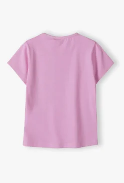 T-shirt dziewczęcy z motywem kwiatka i lodów